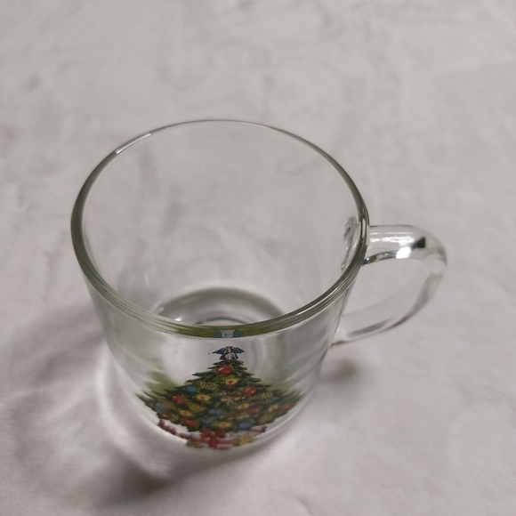 𝅺Sabin Vintage Clear Glass Christmas Tree Coffee Mug - Picture 3 of 11